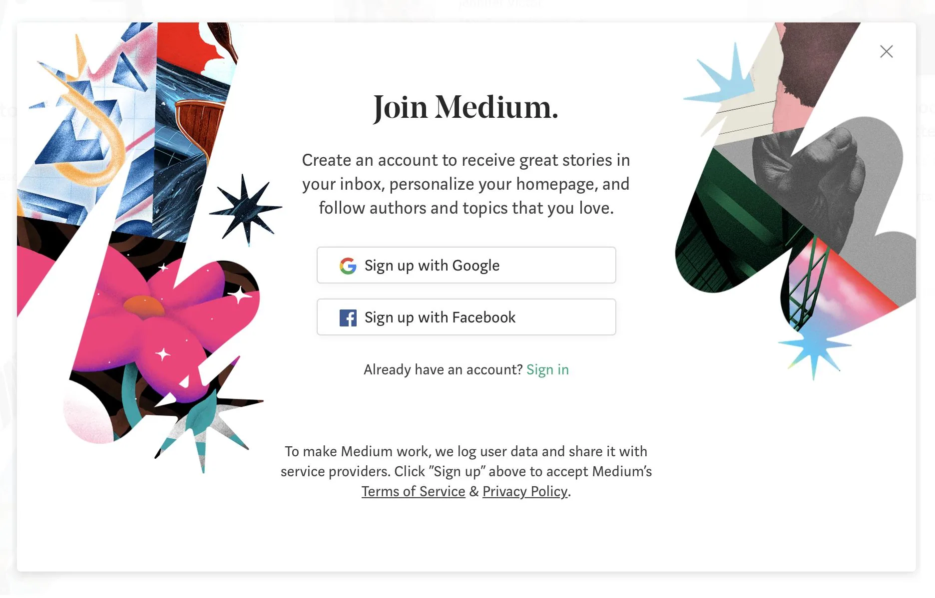 Medium: Misleading sign up.