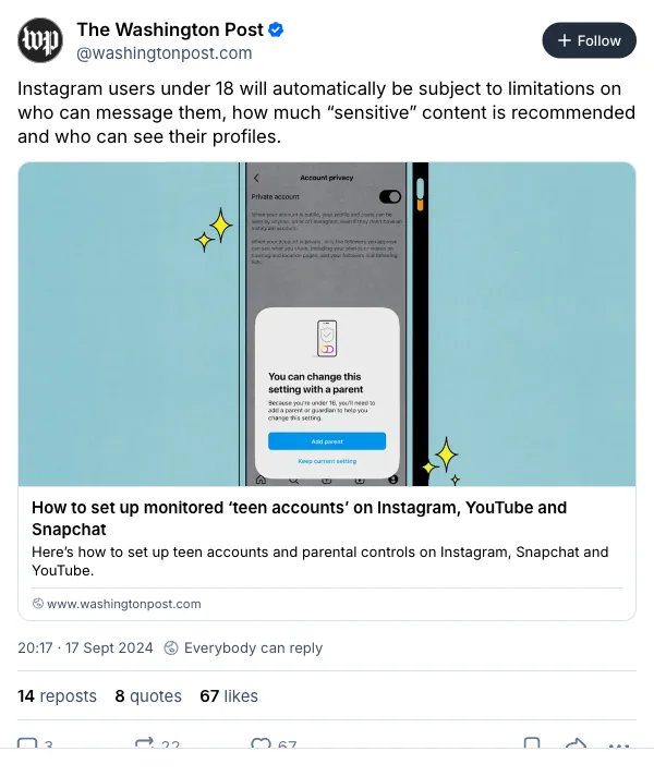 Instagram Implements Stricter Controls for Under-18s