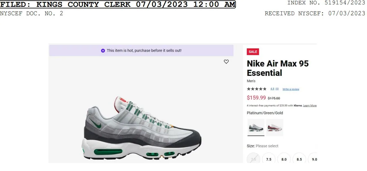 Foot Locker creates false sense of urgency stating limited stock for its products