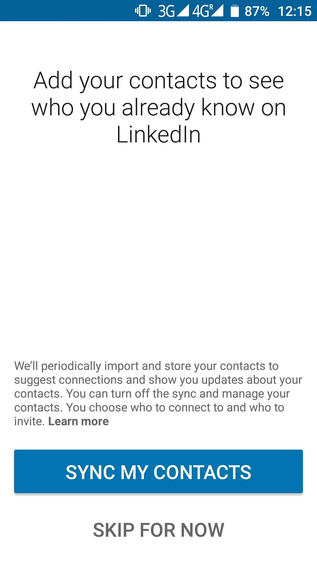 LinkedIn: Sync contacts.
